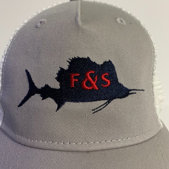 Field & Stream Fish Hat Trucker Snapback Adjustable Gray White Cap One Size OSMF - Picture 2 of 9